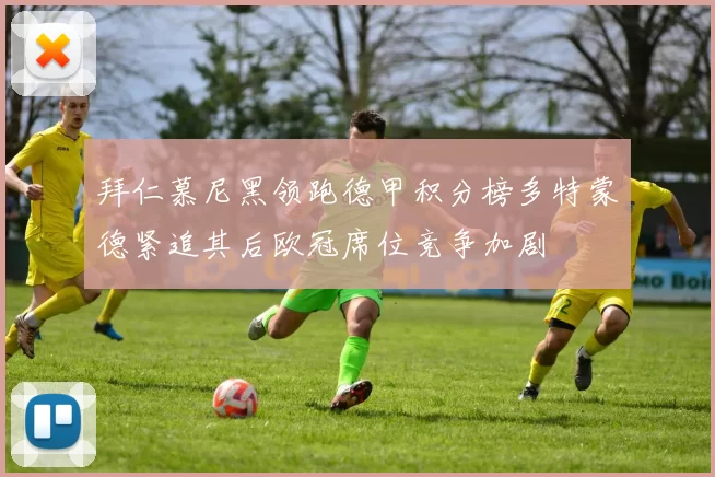 拜仁慕尼黑领跑德甲积分榜多特蒙德紧追其后欧冠席位竞争加剧